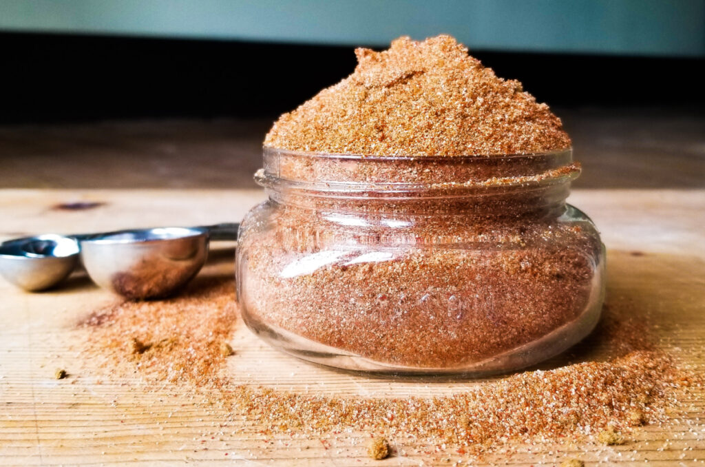Homemade taco seasoning made from spices and low salt.