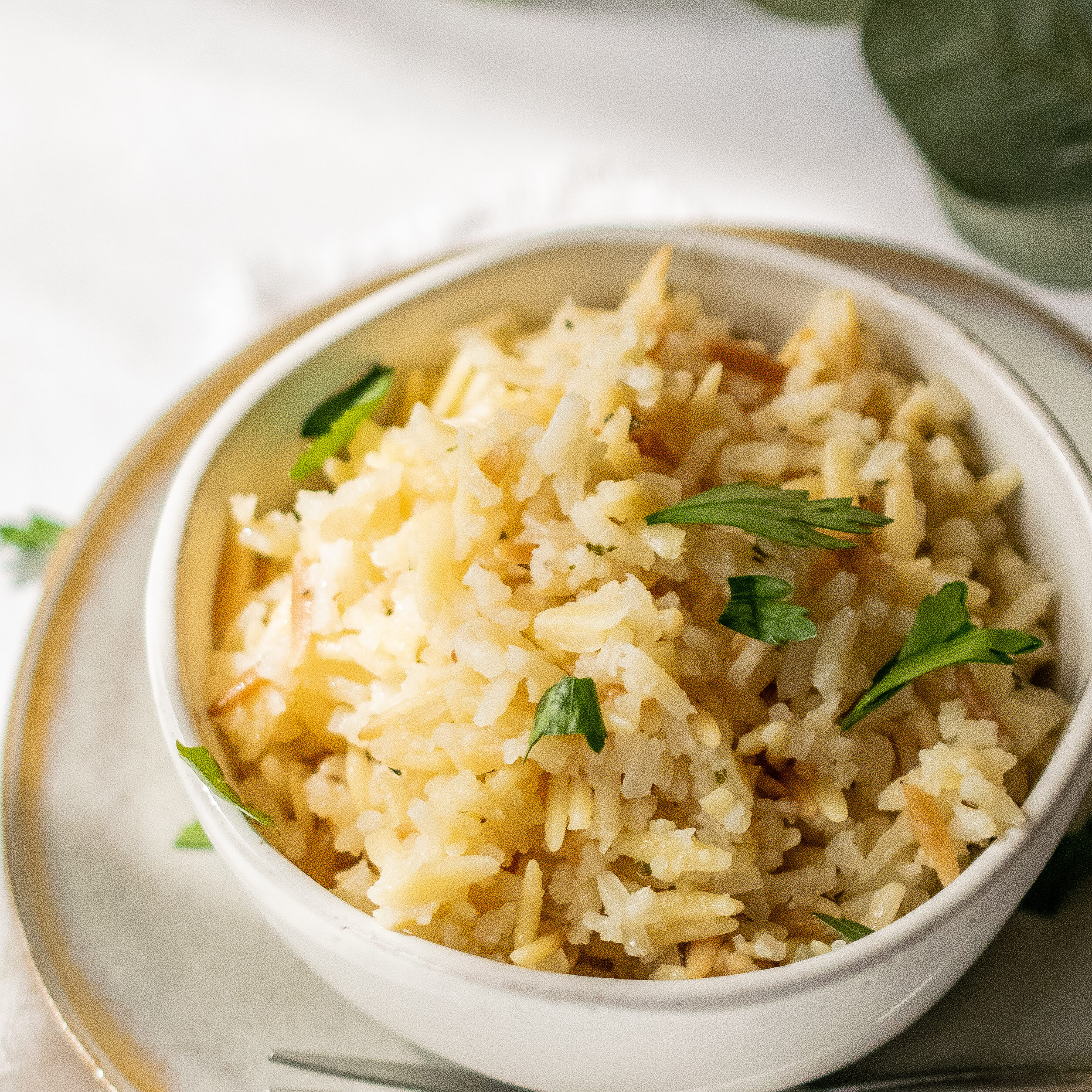 A bowl of homemade rice-a-Roni.