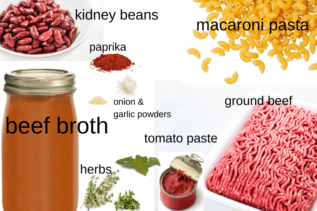 Ingredients required to make the goulash recipe