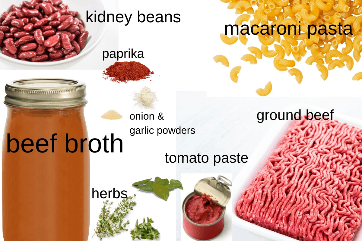 Ingredients required to make the goulash recipe