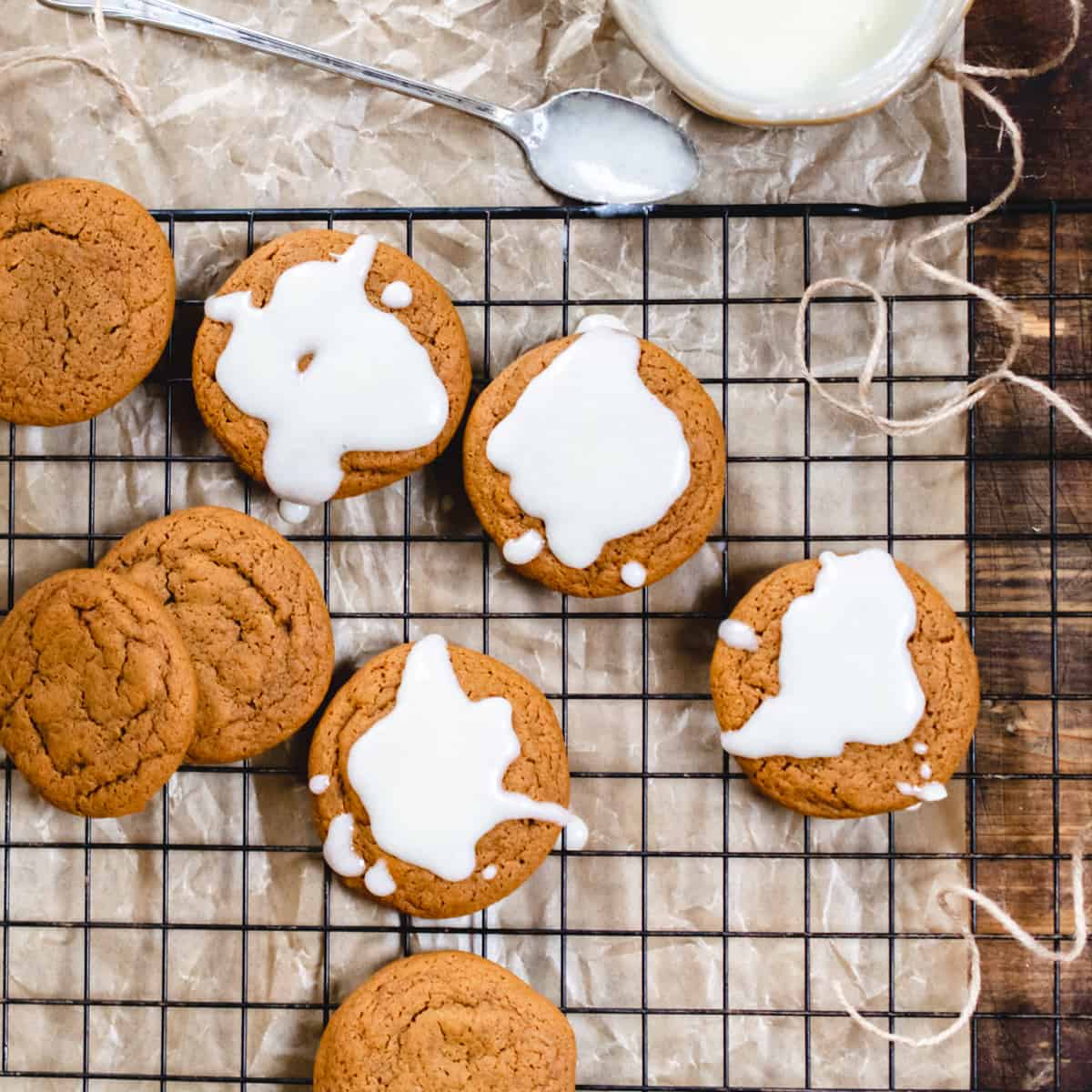 Molasses Gingersnap Cookies The Frozen Biscuit thick and chewy with icing