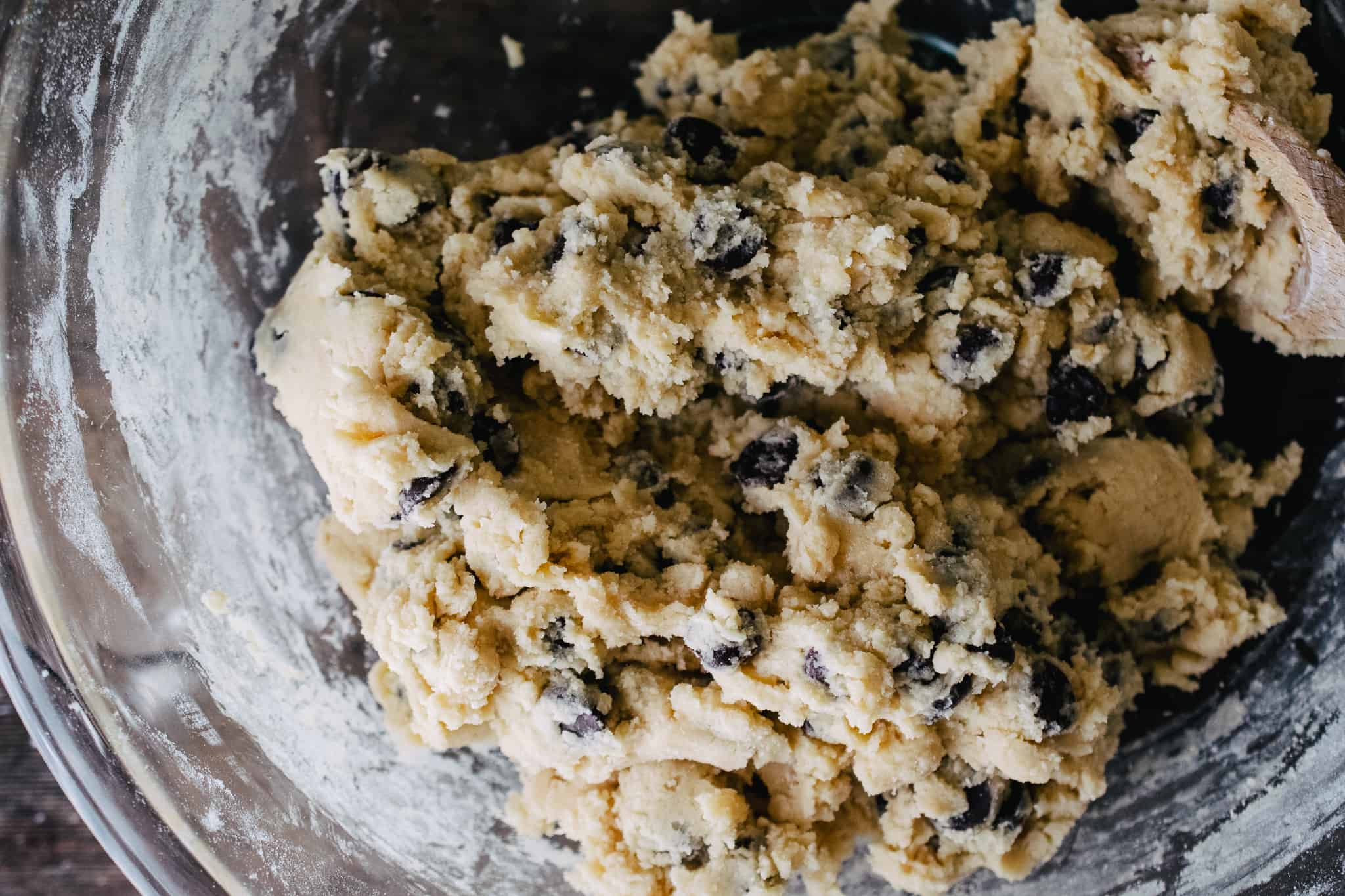 Chocolate chip cookie dough without brown sugar.