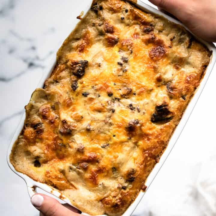 biscuit breakfast casserole with gravy