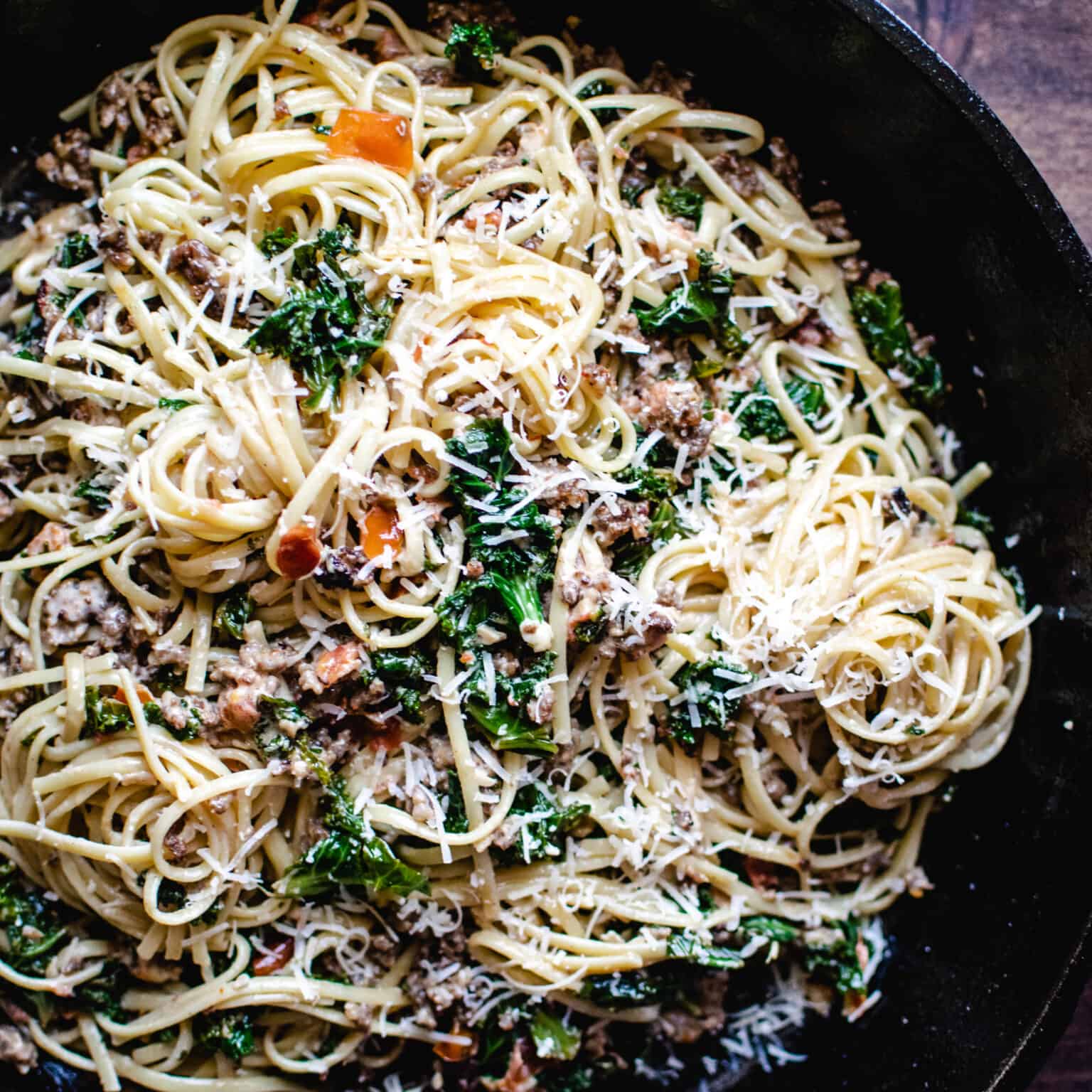 Spicy Sausage Kale Pasta - The Frozen Biscuit