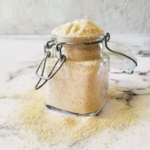 glass jar filled with dry buttermilk powder