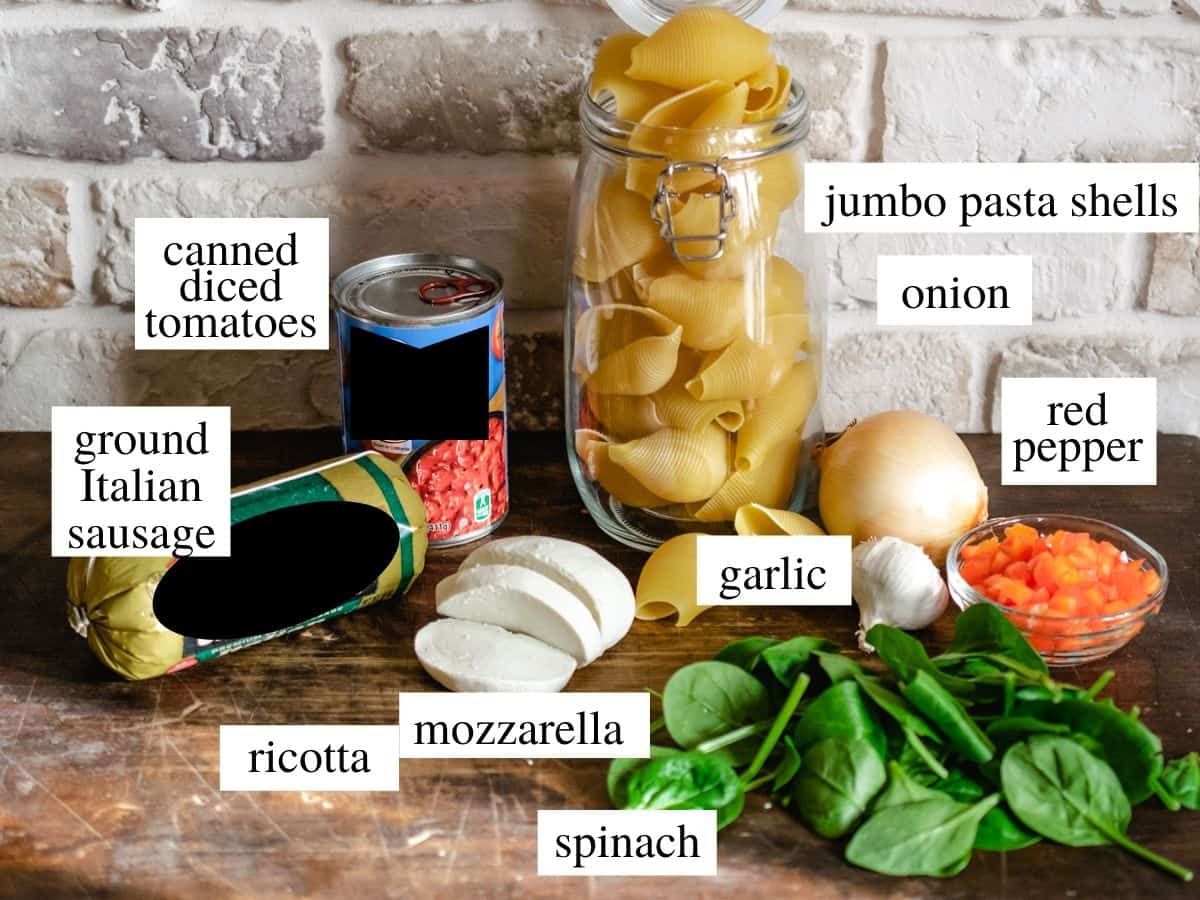 Ingredients with labels needed to make recipe.