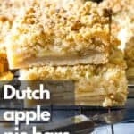 Dutch apple pie bars with crumb topping.